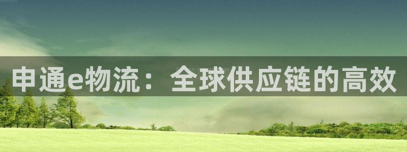 豪门国际大神预测：申通e物流：全球供